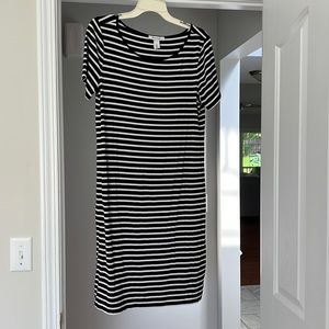 WHBM black and white striped dress